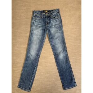 Lucky Brand Charlotte Rail Straight Leg Jeans Medium Wash Blue Denim Women 00 24